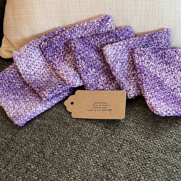 NWT 6 Coasters Made in USA with 100% recycled cotton! Perfect to use as trivet! - Picture 2 of 2